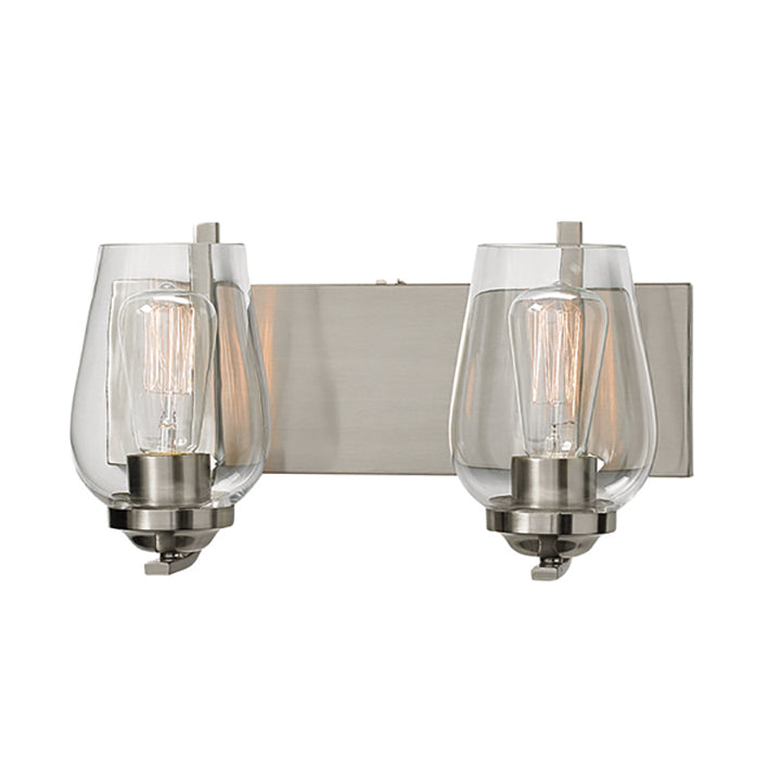 Bordeaux Vanity Light in Brushed Chrome with Clear Glass by Russell