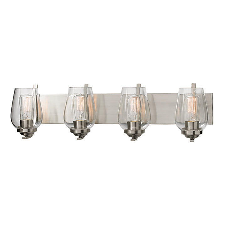 Bordeaux Vanity Light in Brushed Chrome with Clear Glass by Russell