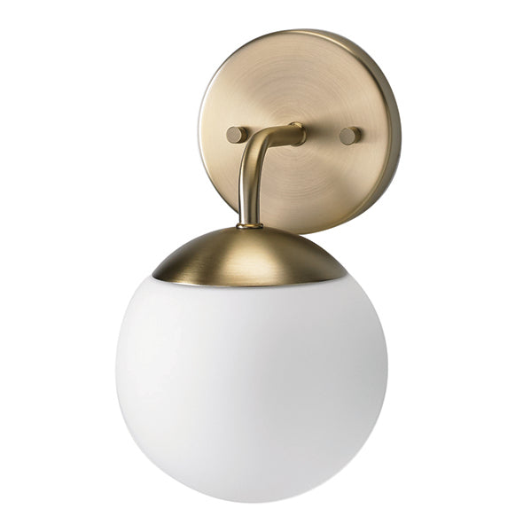 Eclipse Wall Sconce in Soft Gold with Opal Glass by Russell