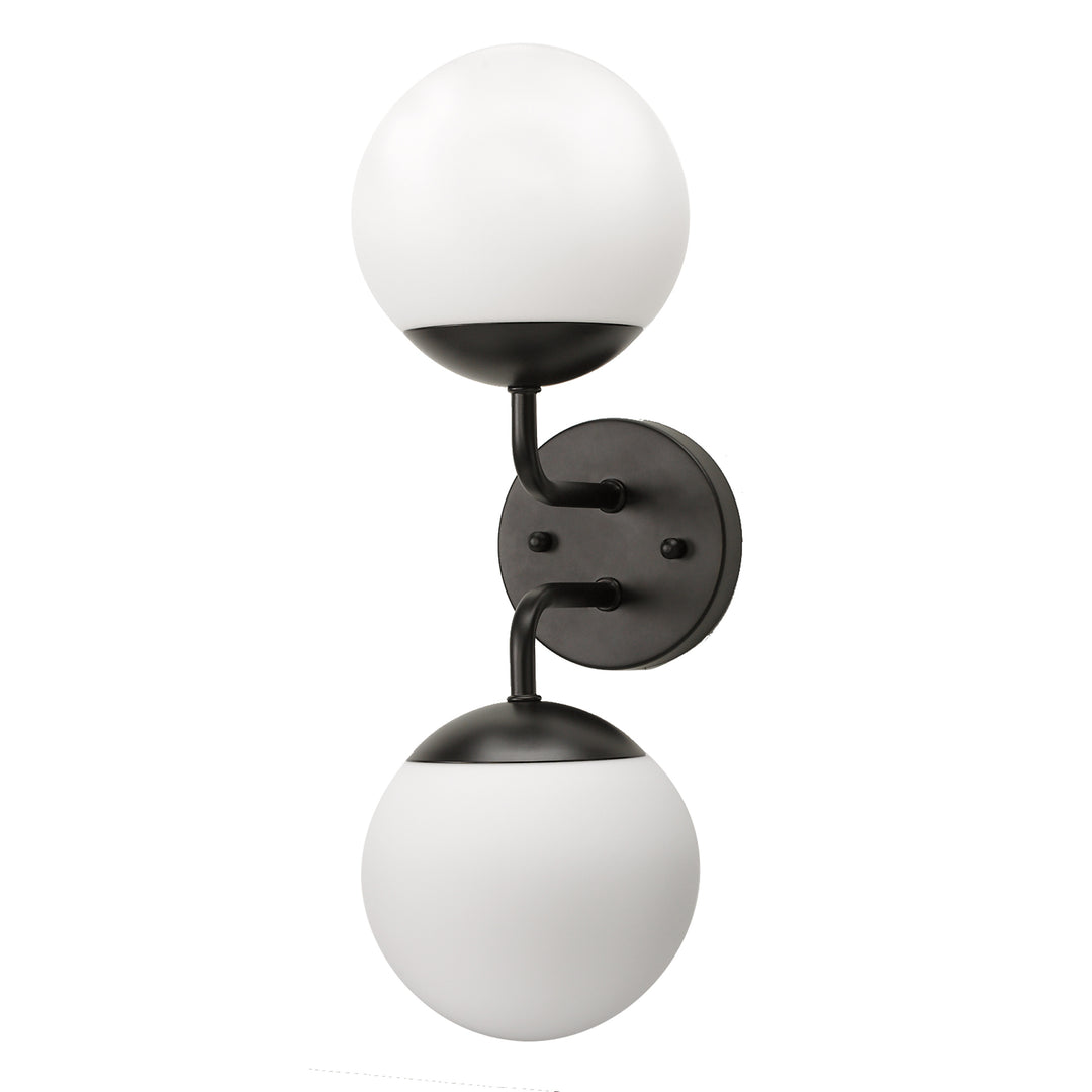 Eclipse Wall Sconce in Black with Opal Glass by Russell