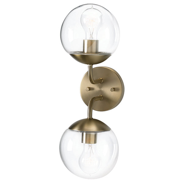 Eclipse Wall Sconce in Soft Gold with Clear Glass by Russell