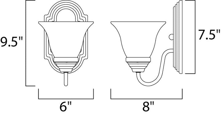 Essentials 1-Light Wall Sconce dimensions diagram