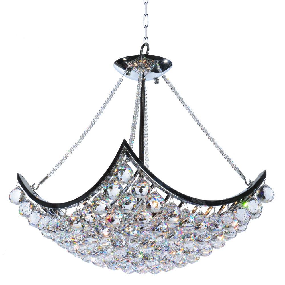 Crystal Ball - 6 Light Chandelier, 18"w x 18"h x 28"d, by StarFire Crystal