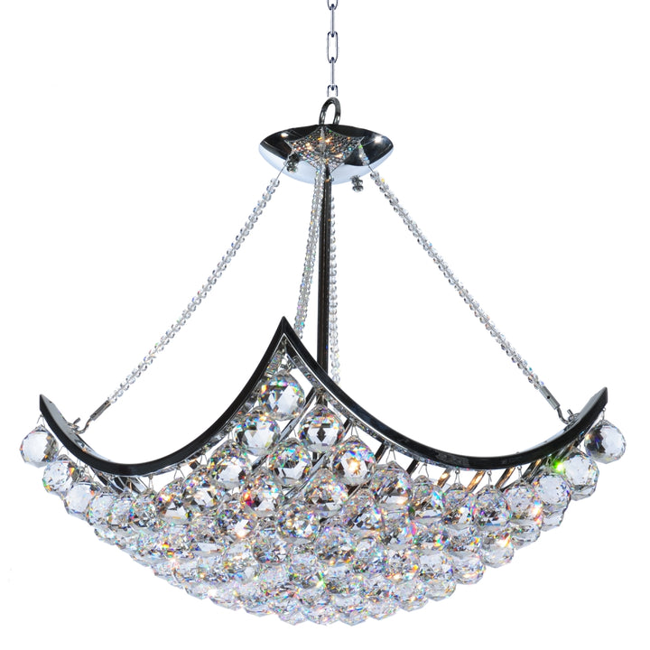 Crystal Ball - 6 Light Chandelier, 18"w x 18"h x 28"d, by StarFire Crystal