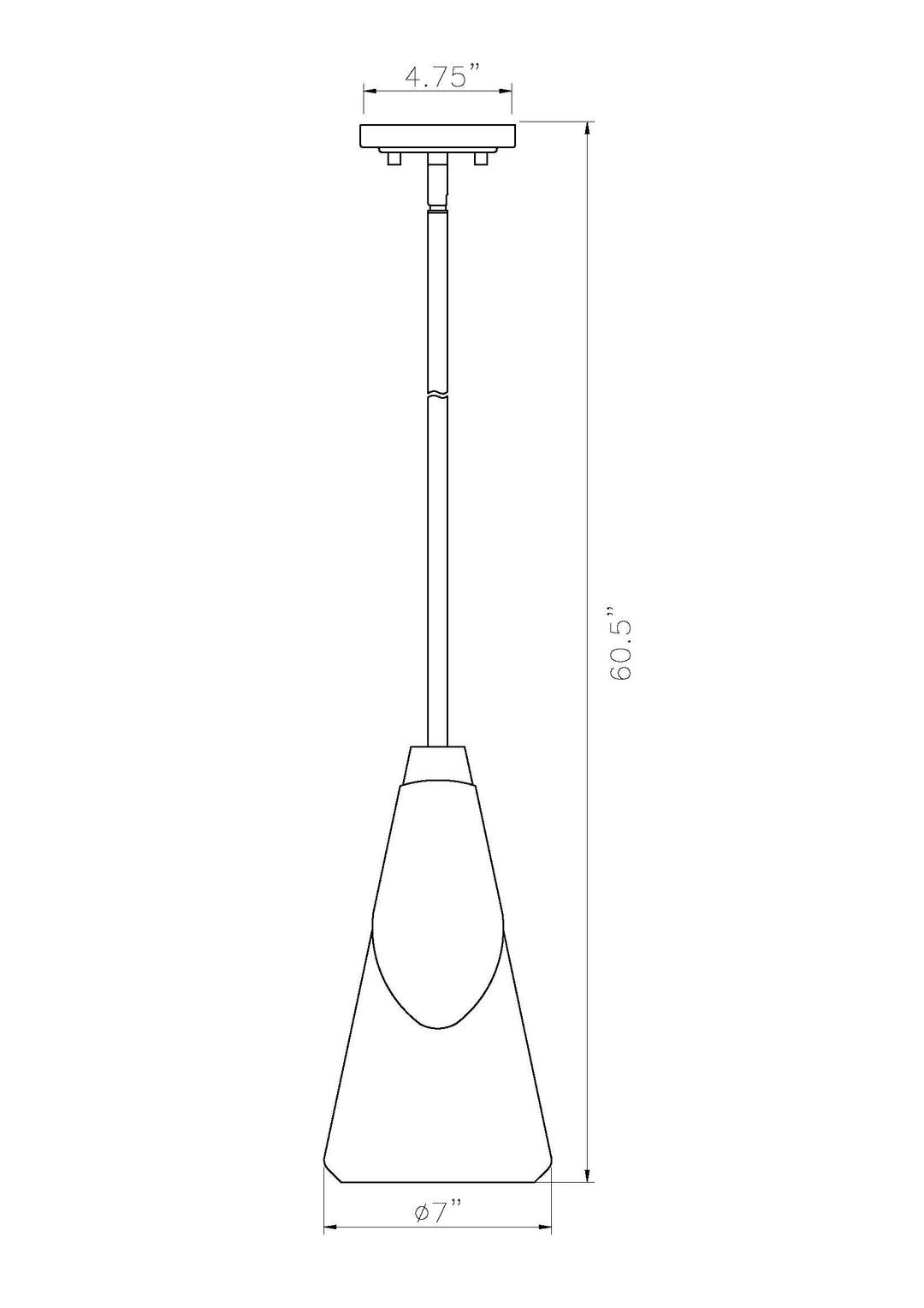 Aimie - 1 Light Pendant (828P7-ROD)