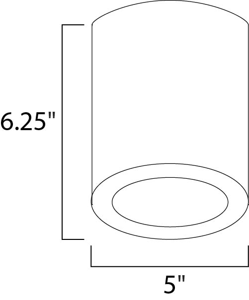 Lightray LED 1-Light Outdoor Flush Mount dimensions diagram