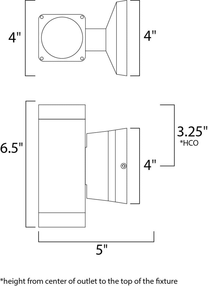 Lightray LED 2-Light Wall Sconce dimensions diagram