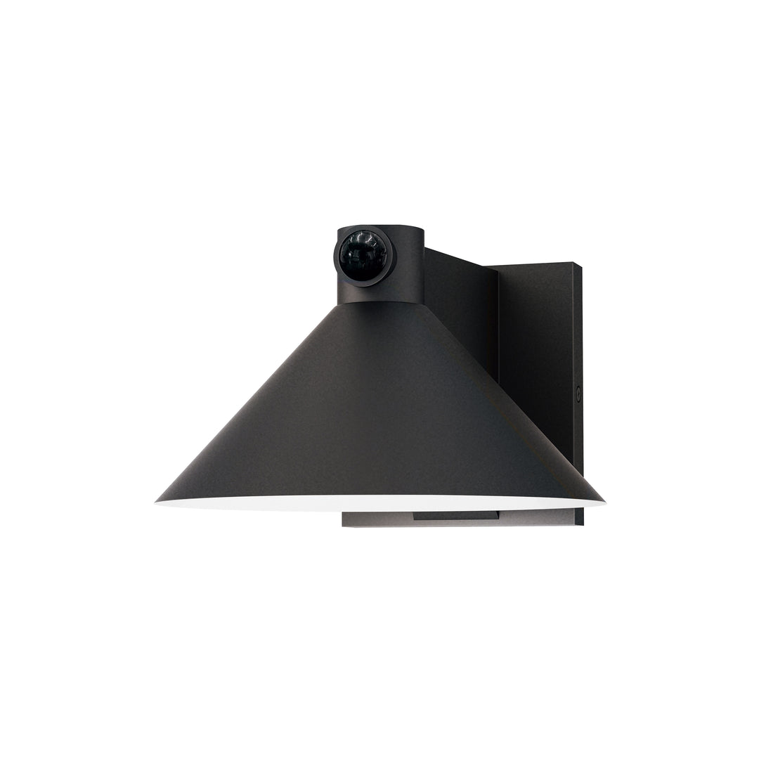 Conoid Medium LED Outdoor Wall Sconce W/ Dusk-Dawn Black