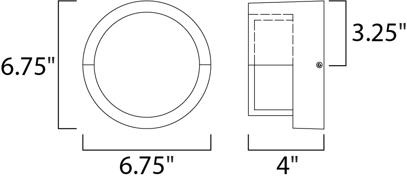 Eyebrow LED Outdoor Wall Sconce dimensions diagram
