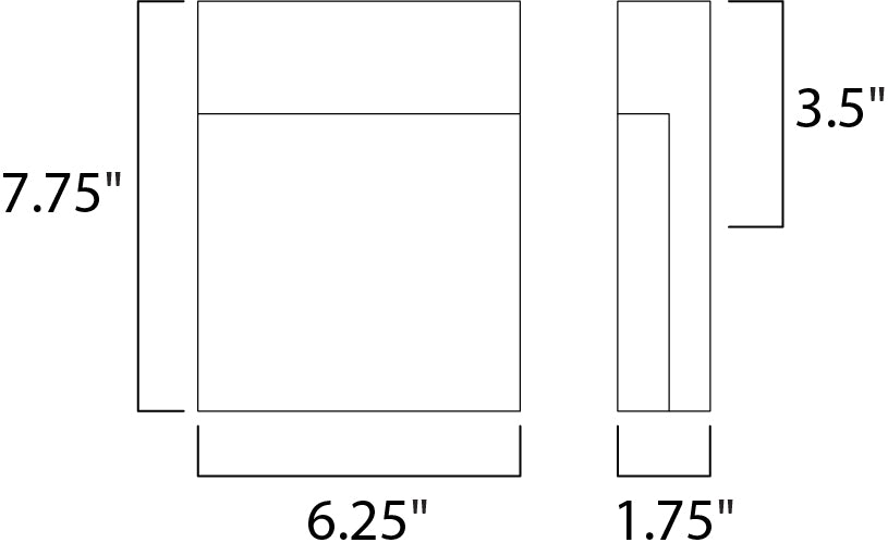 Eyebrow LED Outdoor Wall Sconce dimensions diagram