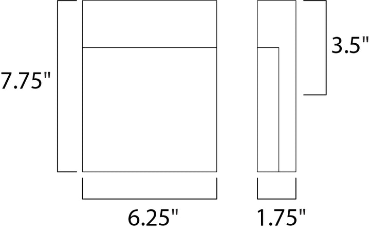 Eyebrow LED Outdoor Wall Sconce dimensions diagram
