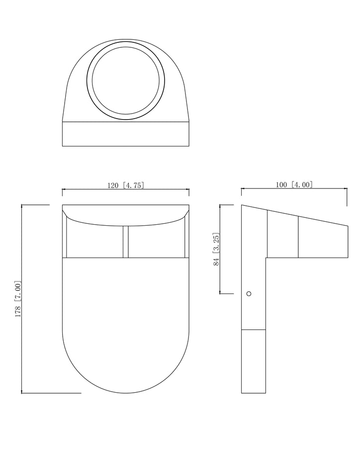 Ledge LED Outdoor ADA Wall Sconce dimensions diagram