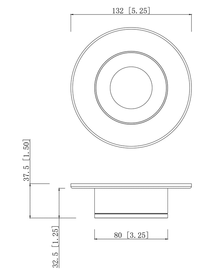 Caldera LED Flush Mount dimensions diagram