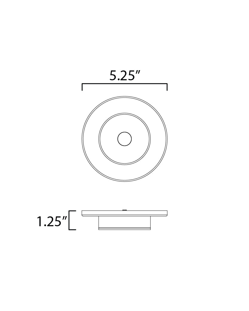Caldera LED Flush Mount dimensions diagram