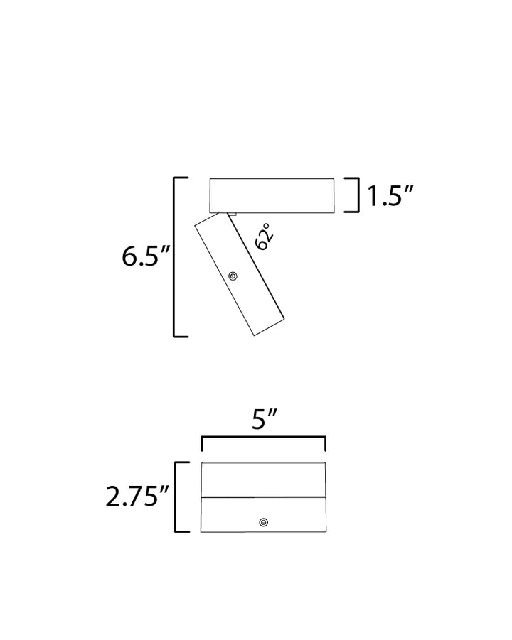 Swinger Adjustable LED Flush Mount dimensions diagram
