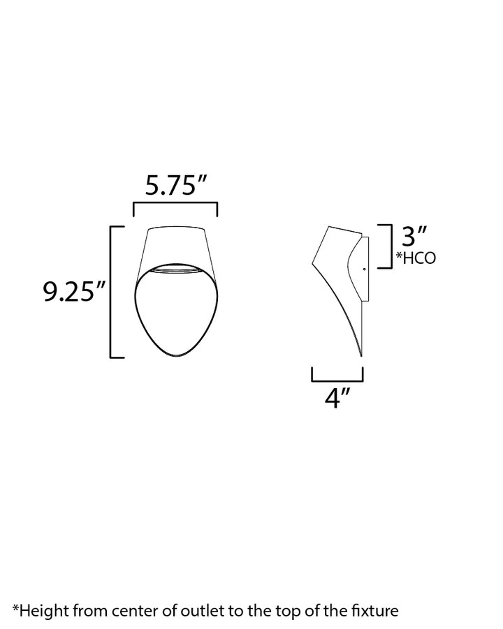 Cape LED Outdoor ADA Wall Sconce dimensions diagram