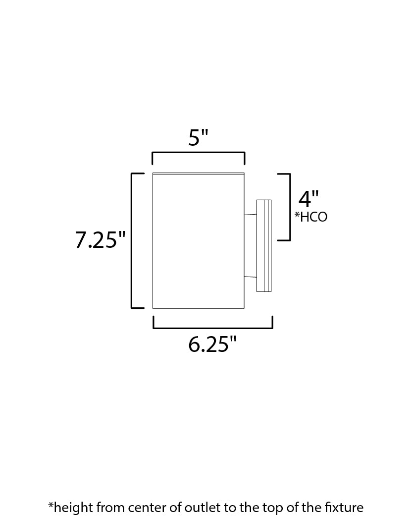 Outpost LED Outdoor Wall Sconce dimensions diagram