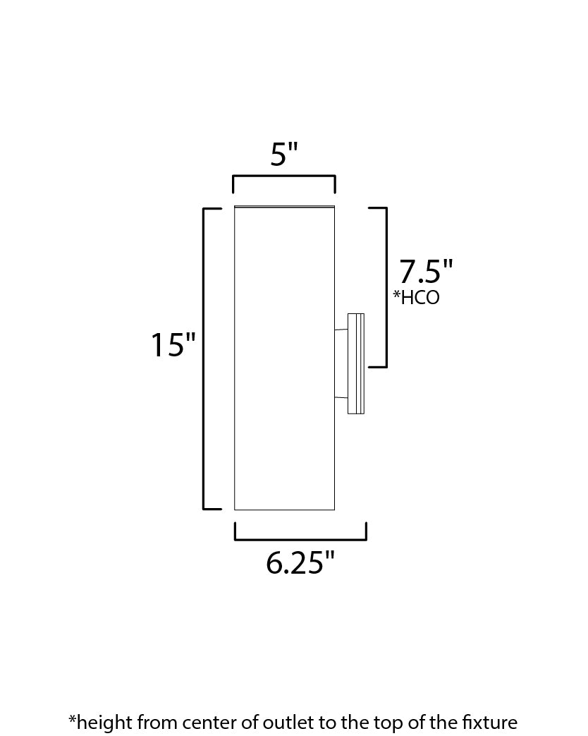 Outpost LED Outdoor Wall Sconce dimensions diagram