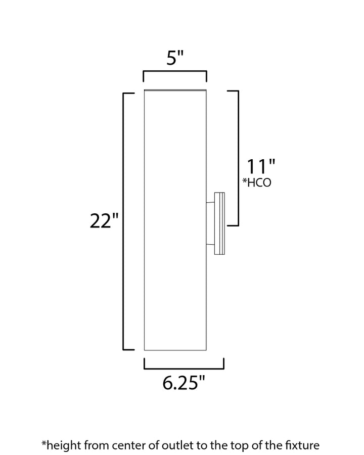 Outpost LED Outdoor Wall Sconce dimensions diagram