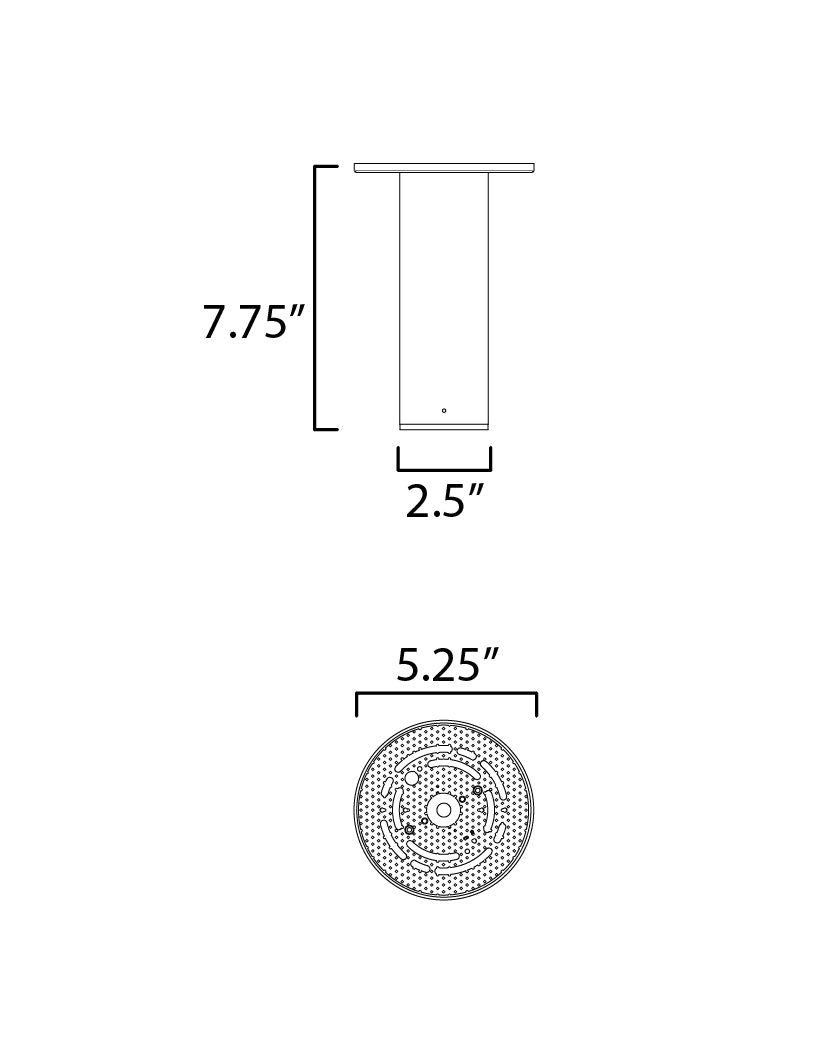 Calibro LED Outdoor Flush Mount dimensions diagram