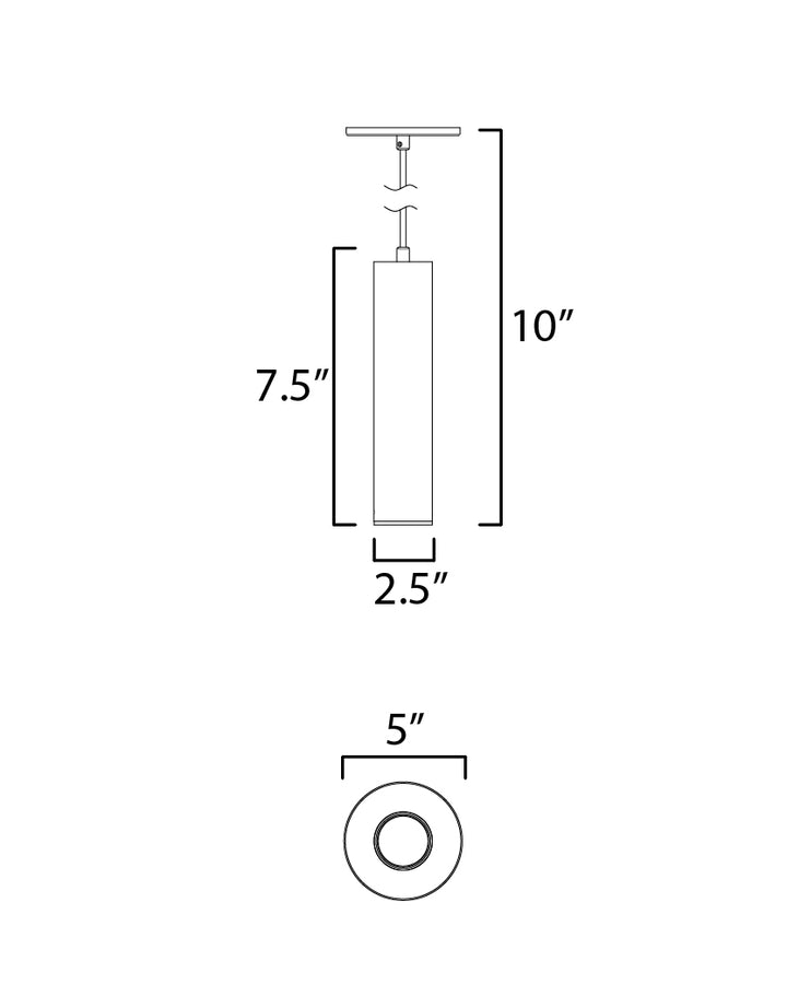 Calibro LED Outdoor Pendant dimensions diagram