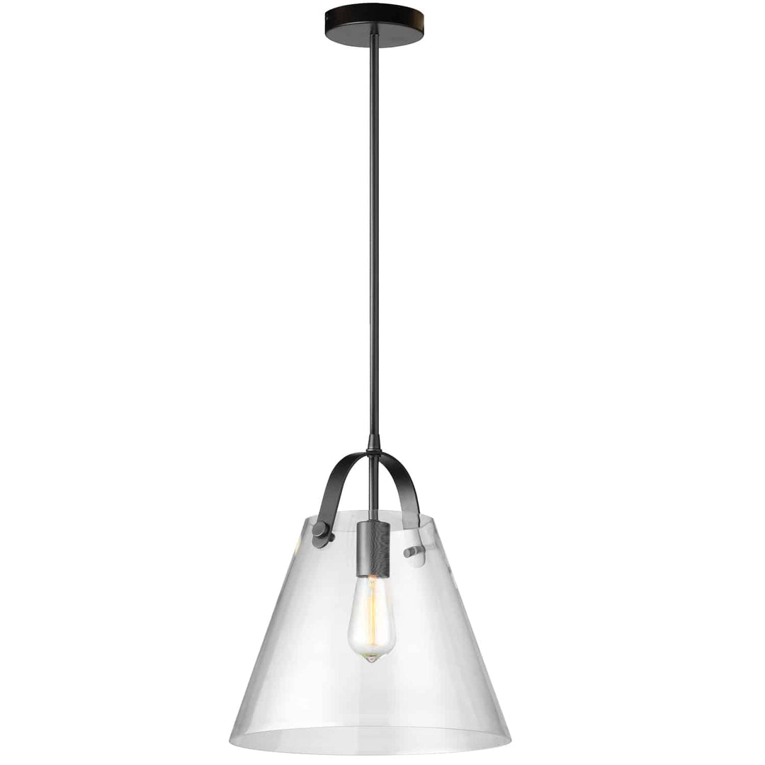 Polly 1 Light Incandescent Pendant in Black by Dainolite