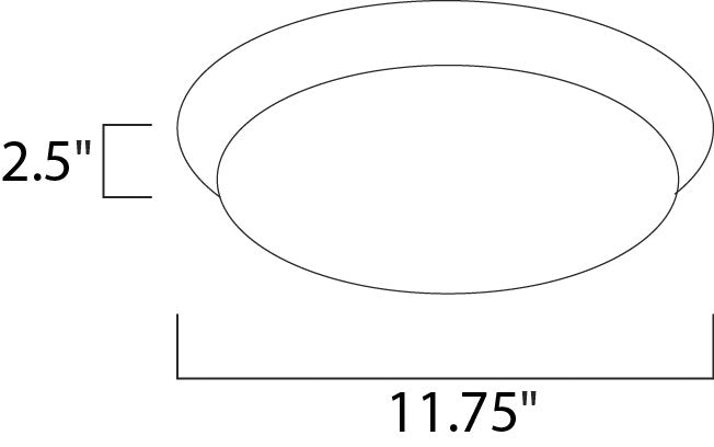 Low Profile LED 11.75" Flush Mount dimensions diagram