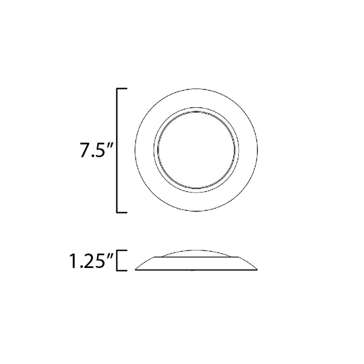 Diverse LED Flush Mount 4000K dimensions diagram