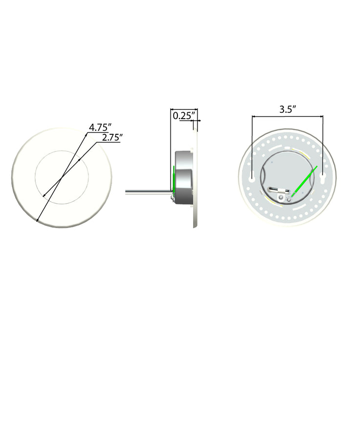 Sung 4" LED Recessed DownLight 3000K dimensions diagram