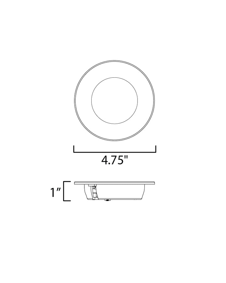 Snug 4" LED Recessed DownLight CCT Select dimensions diagram