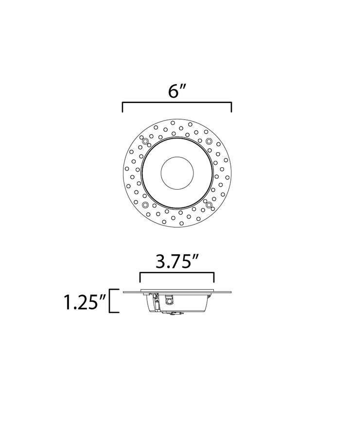 Crisp 3.75" Trimless LED Downlight - 3000K dimensions diagram