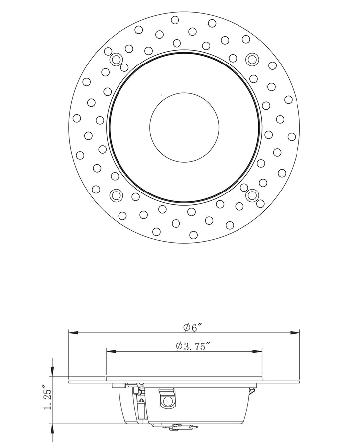 Crisp 3.75" Trimless LED Downlight - 5CCT dimensions diagram