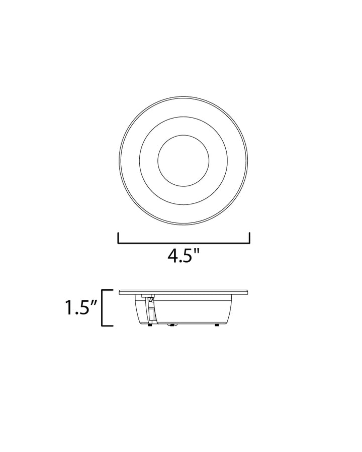 Crisp 5" LED Recessed DownLight 3000K - Round dimensions diagram