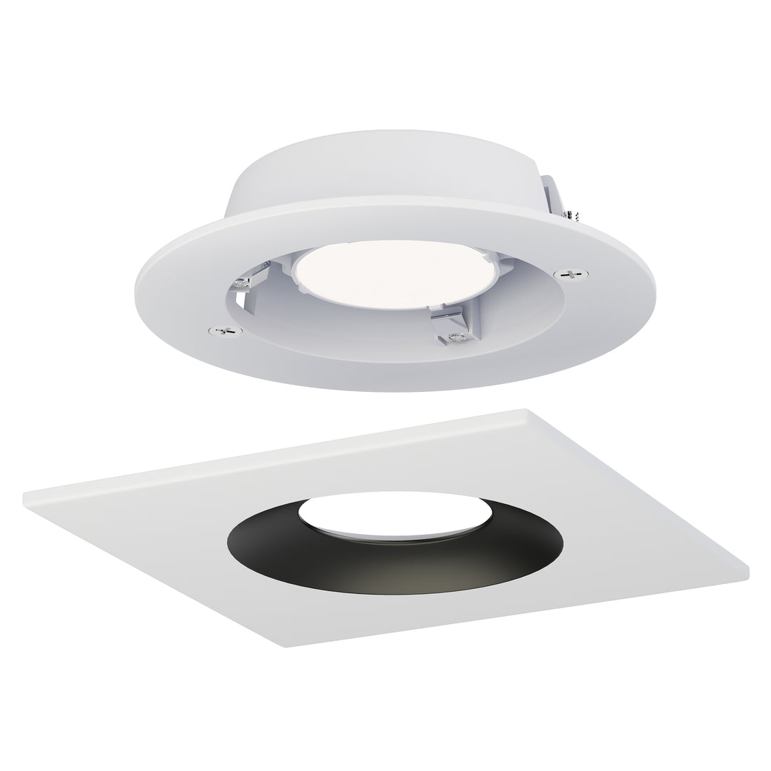Crisp 5" LED Recessed DownLight 3000K - Square White / Black alternate view