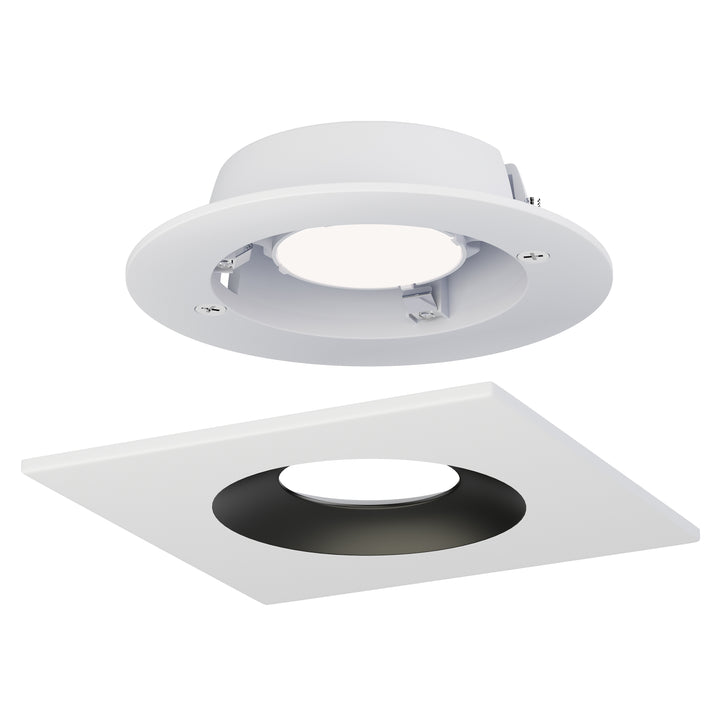 Crisp 5" LED Recessed DownLight 3000K - Square White / Black alternate view