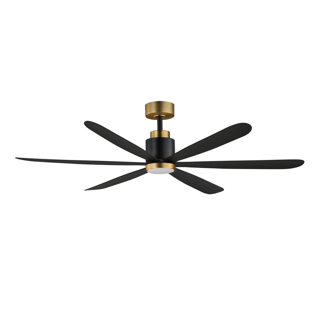 Petals 60" 6-Blade Fan w LED Black / Gold