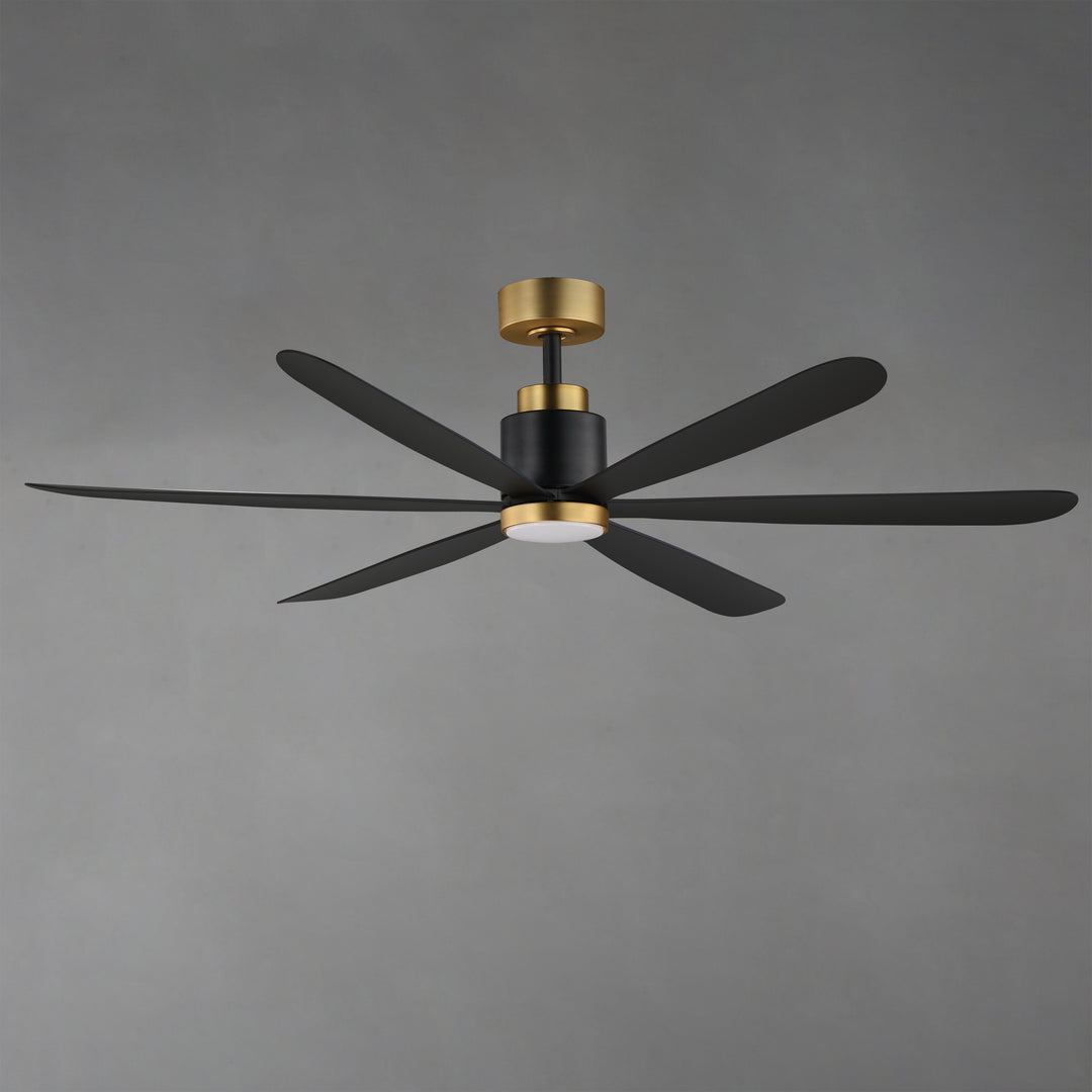 Petals 60" 6-Blade Fan w LED Black / Gold alternate view