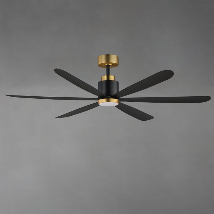 Petals 60" 6-Blade Fan w LED Black / Gold alternate view