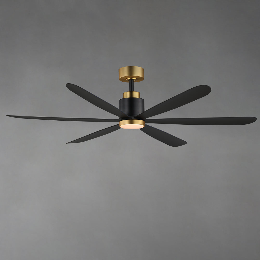 Petals 60" 6-Blade Fan w LED Black / Gold alternate view