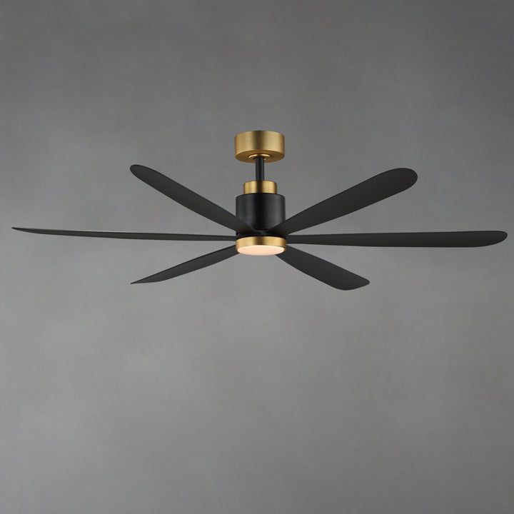 Petals 60" 6-Blade Fan w LED Black / Gold alternate view