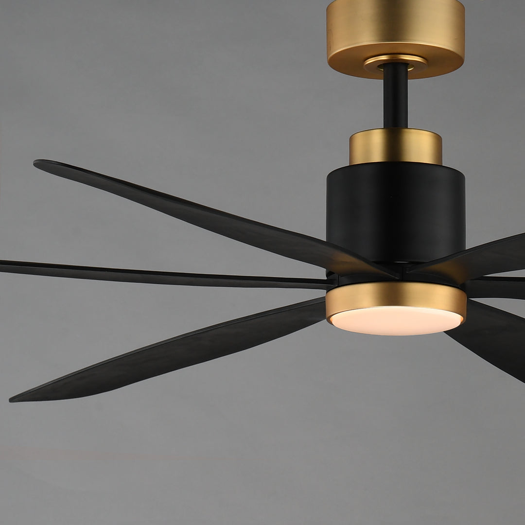 Petals 60" 6-Blade Fan w LED Black / Gold alternate view