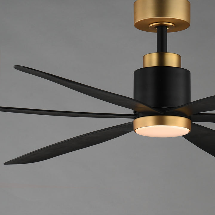 Petals 60" 6-Blade Fan w LED Black / Gold alternate view