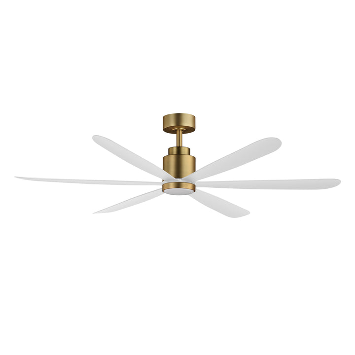 Petals 60" 6-Blade Fan w LED White / Natural Aged Brass