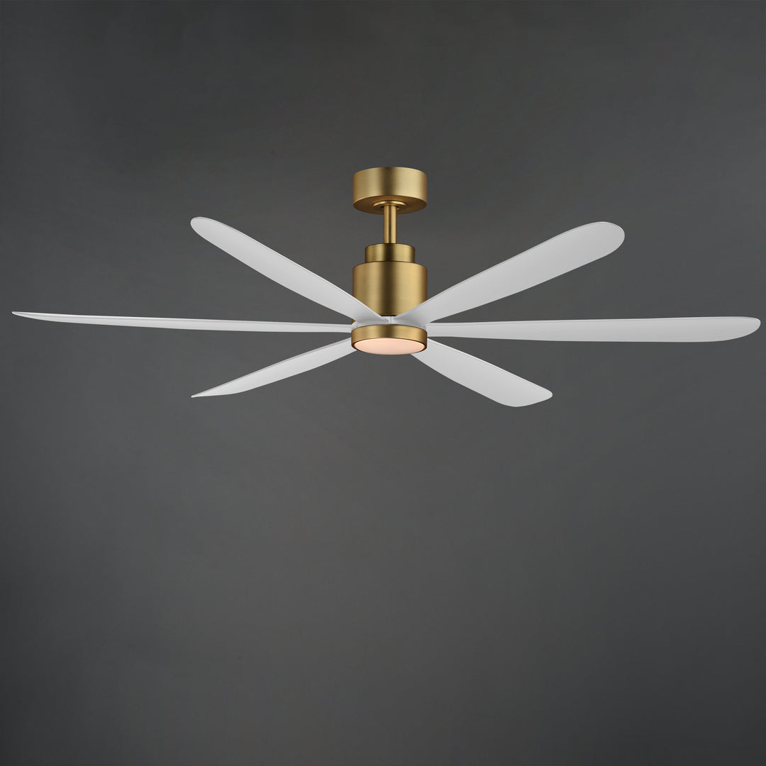 Petals 60" 6-Blade Fan w LED White / Natural Aged Brass alternate view