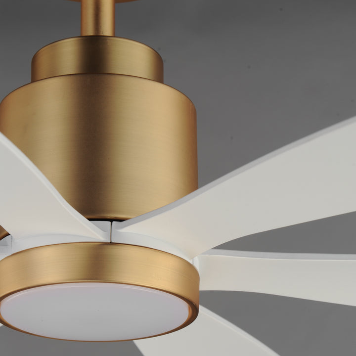 Petals 60" 6-Blade Fan w LED White / Natural Aged Brass alternate view