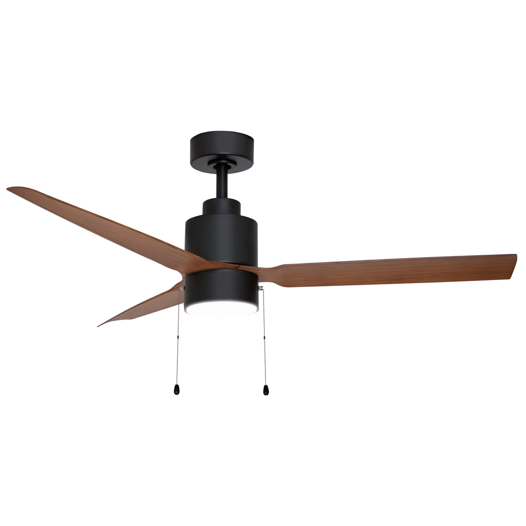 Falcon Pull Chain 52" In/Outdoor Fan w LED Light Black / Walnut alternate view