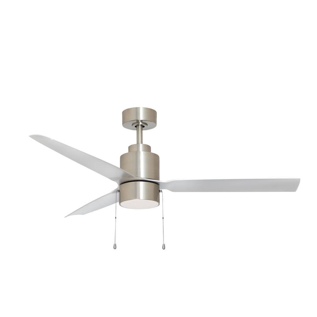Falcon Pull Chain 52" In/Outdoor Fan w LED Light Satin Nickel
