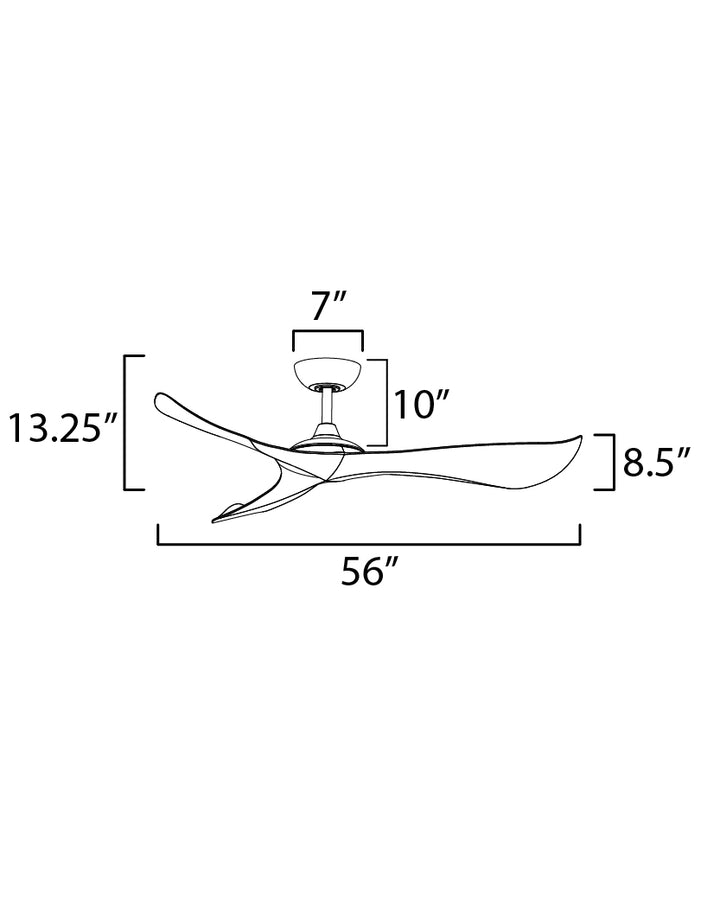 Keanu 56" Indoor/Outdoor Fan dimensions diagram