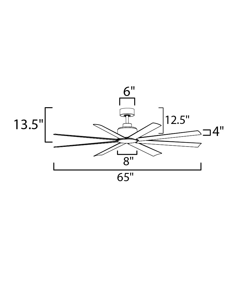 Condor 8-Blade Fan dimensions diagram