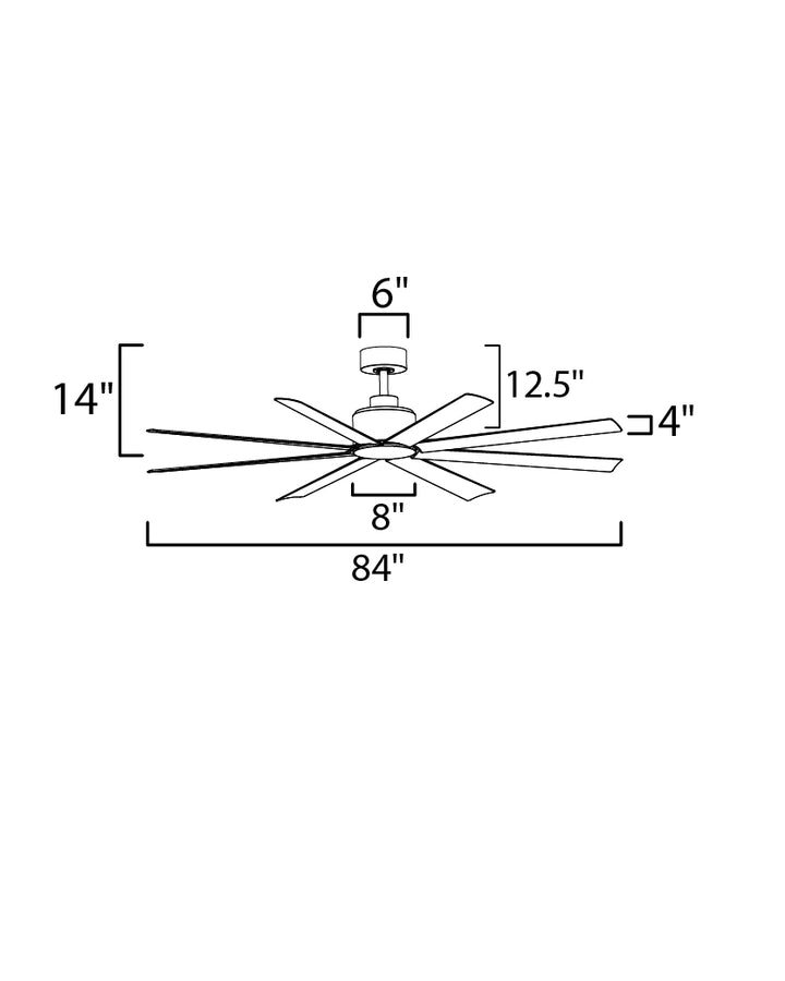 Condor 8-Blade Fan dimensions diagram